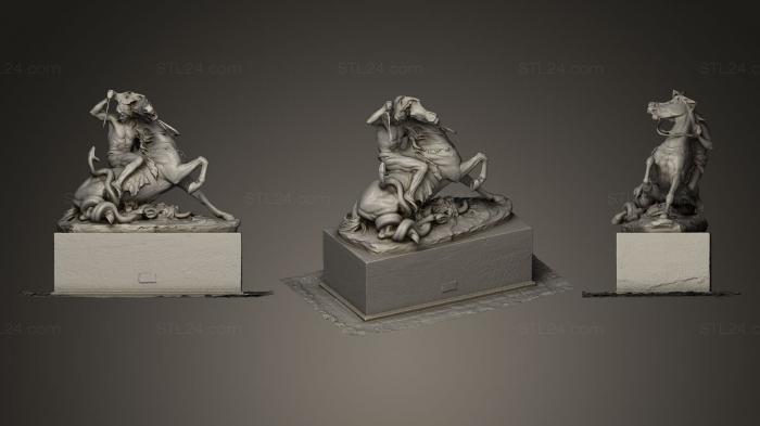 Statues antique and historical (Fight with a snake, STKA_0827) 3D models for cnc